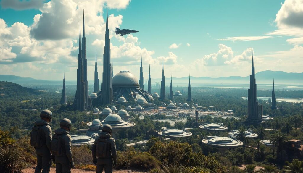 speculative fiction storytelling of space exploration and earth